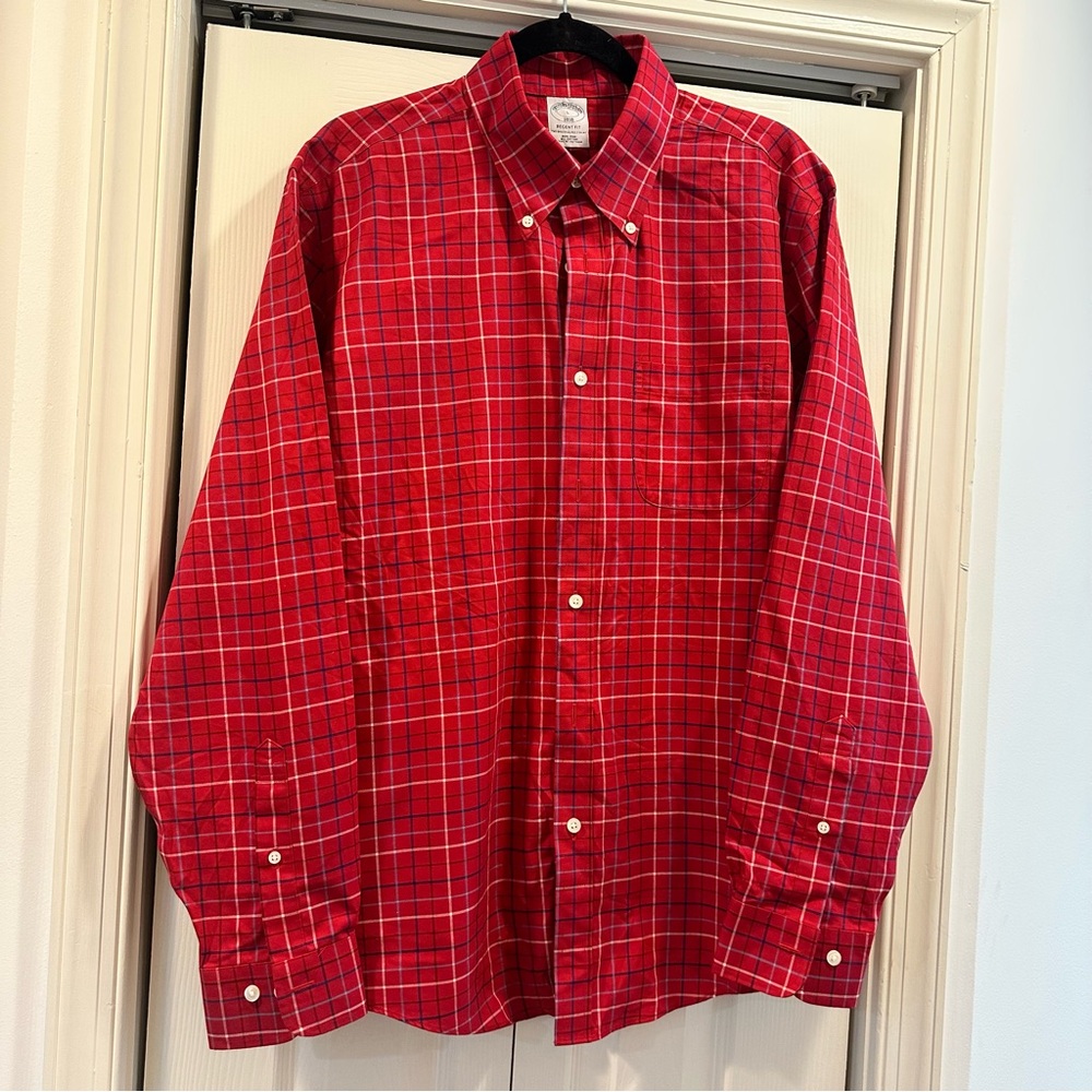 Brooks Brothers Red and Blue Casual Button Down Shirt